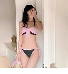 Bow Two Tone Bikini Set