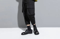 Elbow-Sleeve Crew Neck Asymmetrical Frill Trim T-Shirt
