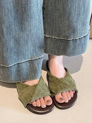 Pleated Slide Sandals