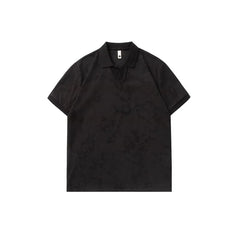 Embossed Loose Polo Shirt