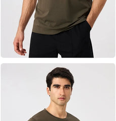 Short-Sleeve Crew Neck Plain Sports T-Shirt