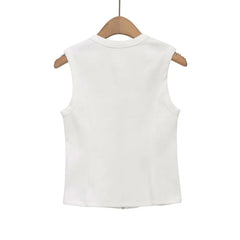 Scoop Neck Plain Zip Tank Top