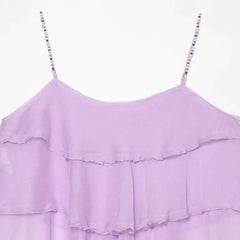 Plain Tiered Flowy Camisole Top