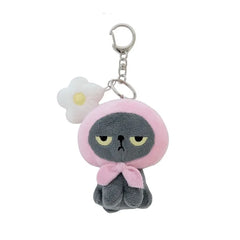 Cat Angry Machiko Plush Bag Charm Flower