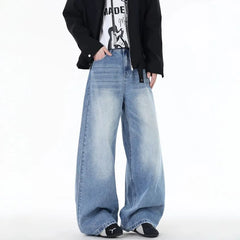 Mid Rise Washed Wide Leg Jeans