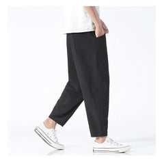 Mid Rise Plain Cropped Tapered Pants