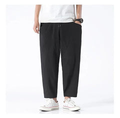 Mid Rise Plain Cropped Tapered Pants