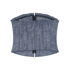Knotted Buttons Plain Tubetop / Plain Cropped Flare Pants
