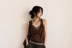 Mock Two-Piece Striped Layered Camisole Top