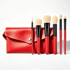 Set Of 7: Makeup Foundation Brush + Powder Brush + Concealer Brush + Pouch