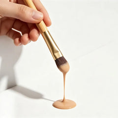 Wooden Handle Makeup Fan Brush