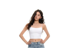 Plain Padded Crop Camisole Top