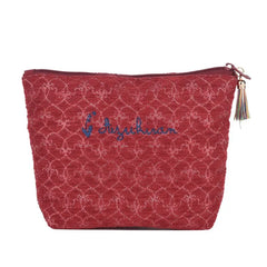 Parlor Suzurando Cat Jacquard Makeup Pouch Red