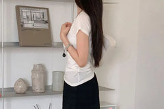 High Waist Plain Maxi A-Line Skirt