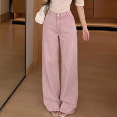 High Waist Washed Wide Leg Jeans