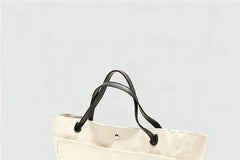 Snap Buttoned Canvas Plain Tote Bag
