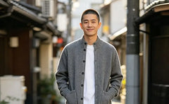 Mock-Neck Knit Cardigan