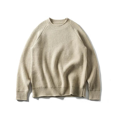 Plain Crew-Neck Knit Sweater