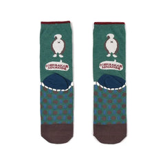 Shibajiri Kun Dog Print Socks Green
