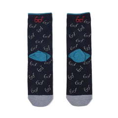 Nekomaruke Cat Print Socks Blue
