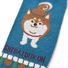 Shibajiri Kun Dog Print Socks Saxe Blue