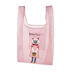 Parlor Suzurando Cat Chiffon Fabric Shopping Bag Pink