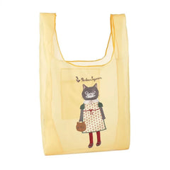 Parlor Suzurando Cat Chiffon Fabric Shopping Bag Yellow