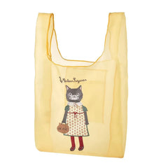 Parlor Suzurando Cat Chiffon Fabric Shopping Bag Yellow