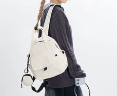 Set: Plain Nylon Backpack + Pouch