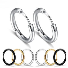 Unisex Stainless-Steel Hoop Earrings