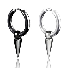 Stainless Steel Cone Dangle Hoop Earring