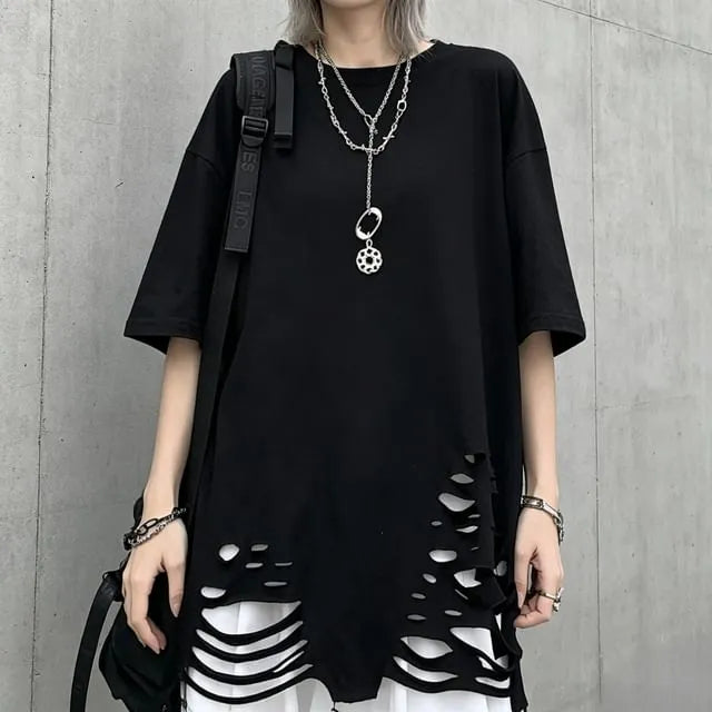 Short-Sleeve Distressed T-Shirt
