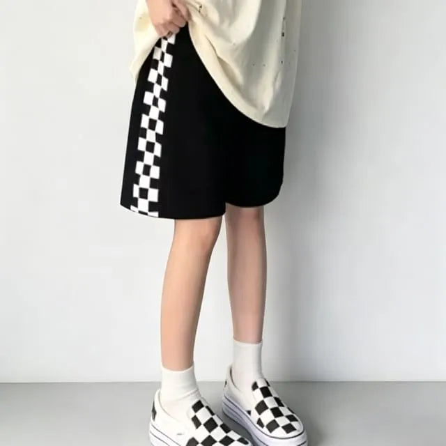 Checkerboard Pattern Sweatshorts