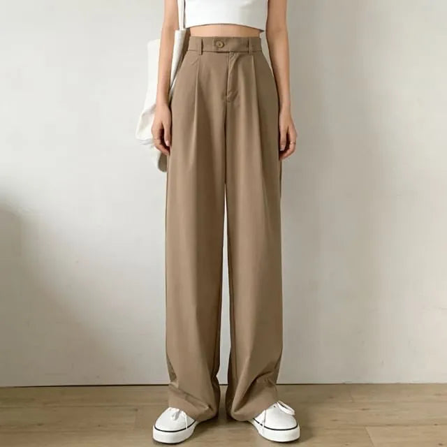 High-Waist Wide-Leg Dress Pants