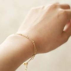 Layered Beaded Chain Bracelet