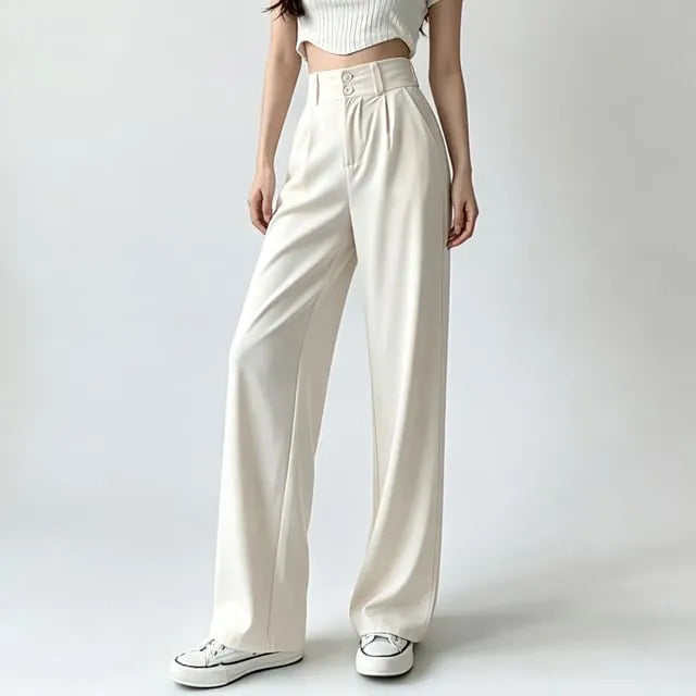 High-Waist Wide-Leg Dress Pants