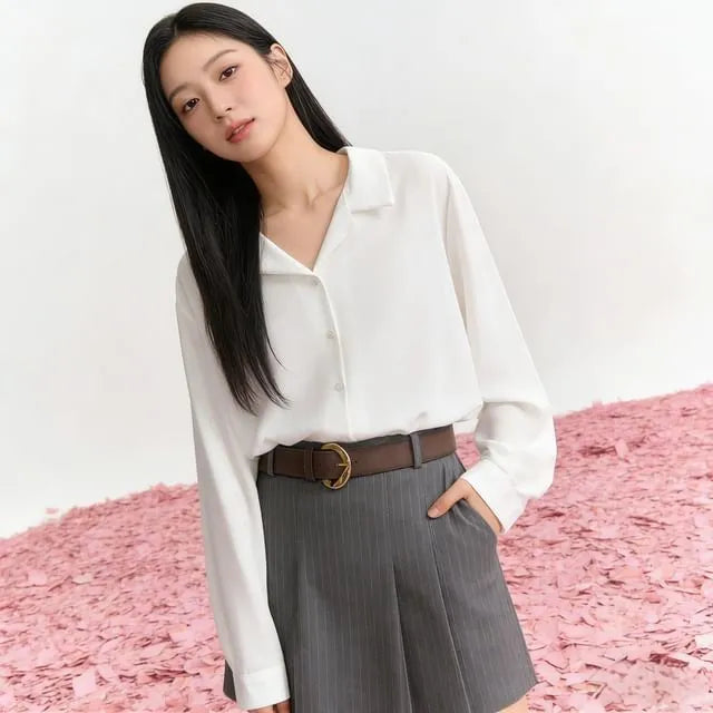 Long Sleeve V-Neck Blouse