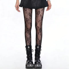 Bow Pattern Fishnet Tights
