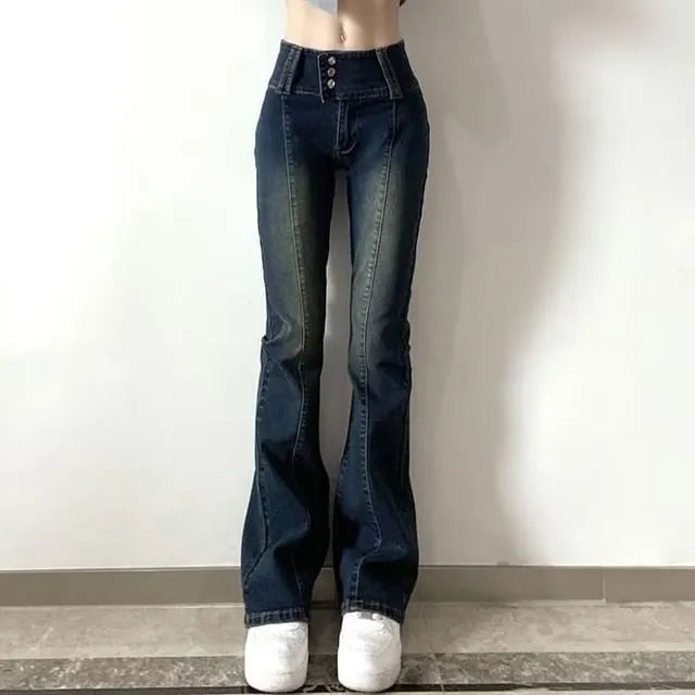 High Waist Skinny-Fit Bootcut Jeans