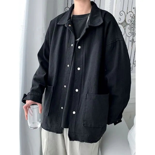 Oversized Snap-Button Shirt Jacket