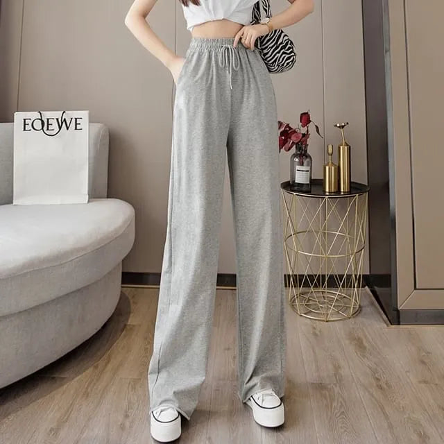 Drawstring Wide Leg Sweatpants