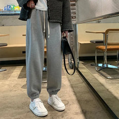 Drawstring Waist Plain Harem Sweatpants