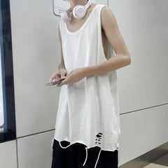 Scoop Neck Distressed Tank Top