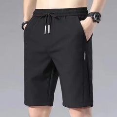 Drawstring Waist Plain Sweat Shorts