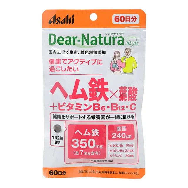 Dear-Natura Style Hem Iron x Folic Acid + Vitamin B6 B12 C 60 days
