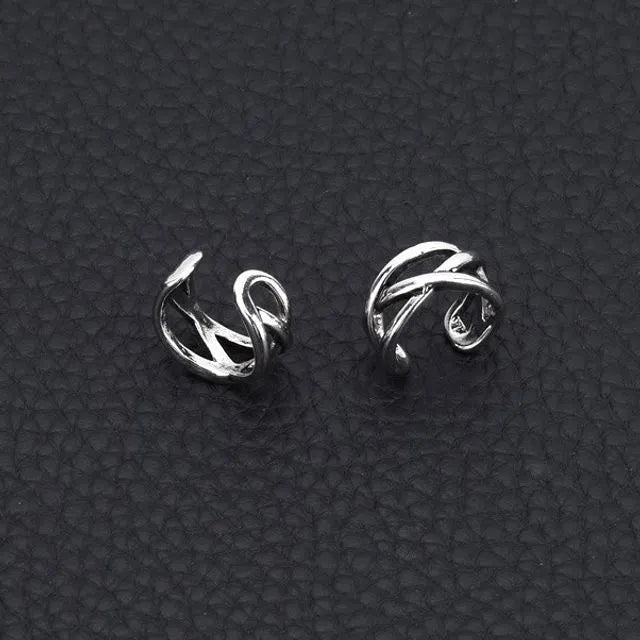 Layered Alloy Cuff Earring