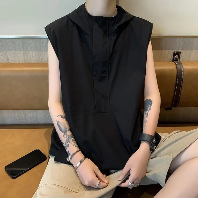 Plain Hooded Tank Top