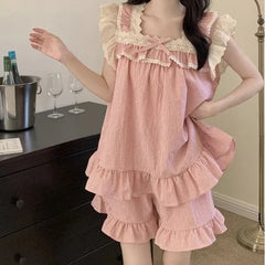 Ruffle Trim Pajama Set