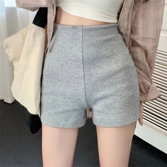 High Waist Plain Bike Shorts