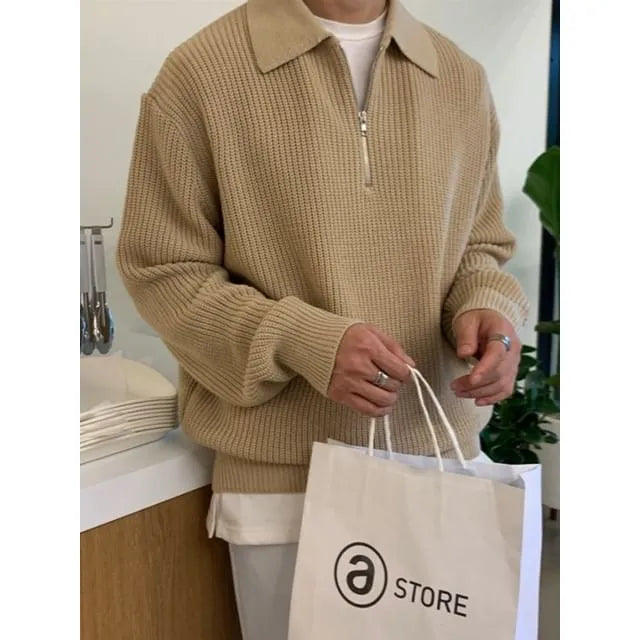 Half-Zip Polo Sweater